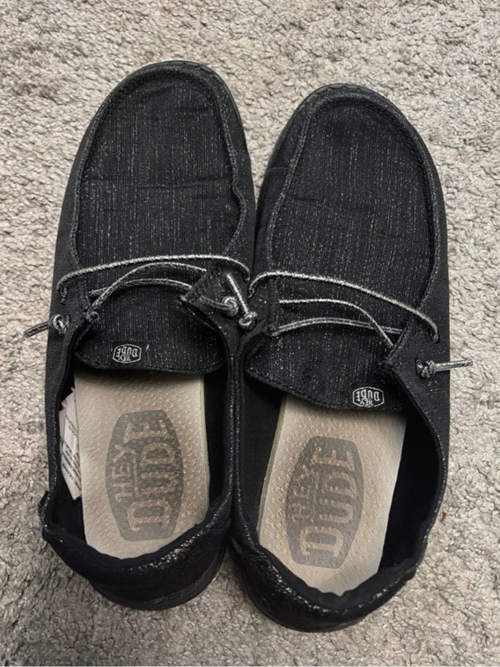 Hey Dude Women’s Black Canvas Slip-On Casual Loafers